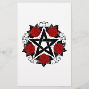Papelaria Pentagrama com Rosas vermelhas