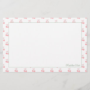 Papelaria Pequenas Cerejas Personalizadas da Trendência