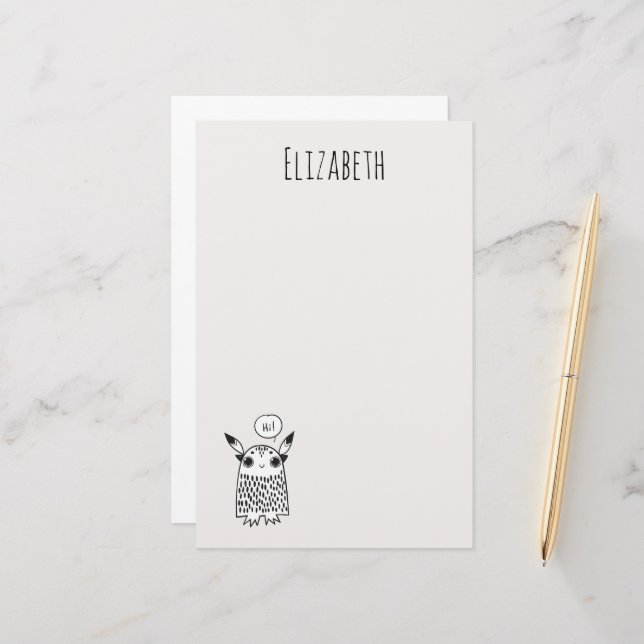 Papelaria Pequeno monstro bonito (Frente/Verso In Situ)