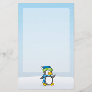 Papelaria Pequeno pinguim andando na neve