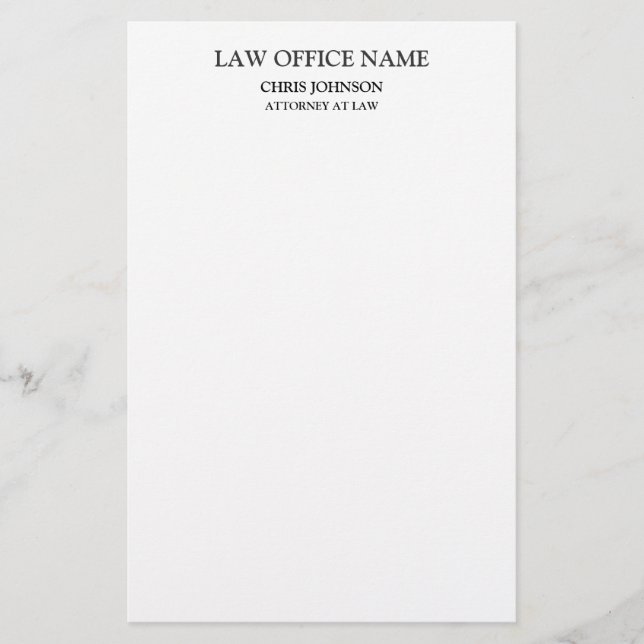 Papelaria Perfil Empresarial de Advogado Preto e Branco (Frente)