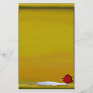 Papelaria Pergaminho com Quill & selo vermelho do dragão da