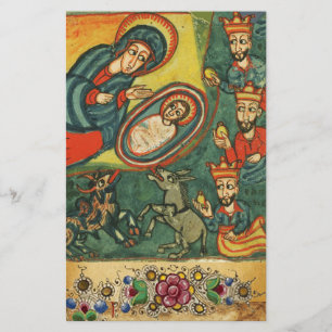 PAPELARIA PERGAMINHO FLORAL DO NATAL, ADORAÇÃO DOS MAGI