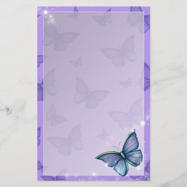 Papelaria Periwinkle Blue Butterfly Fantasy Art (Frente)