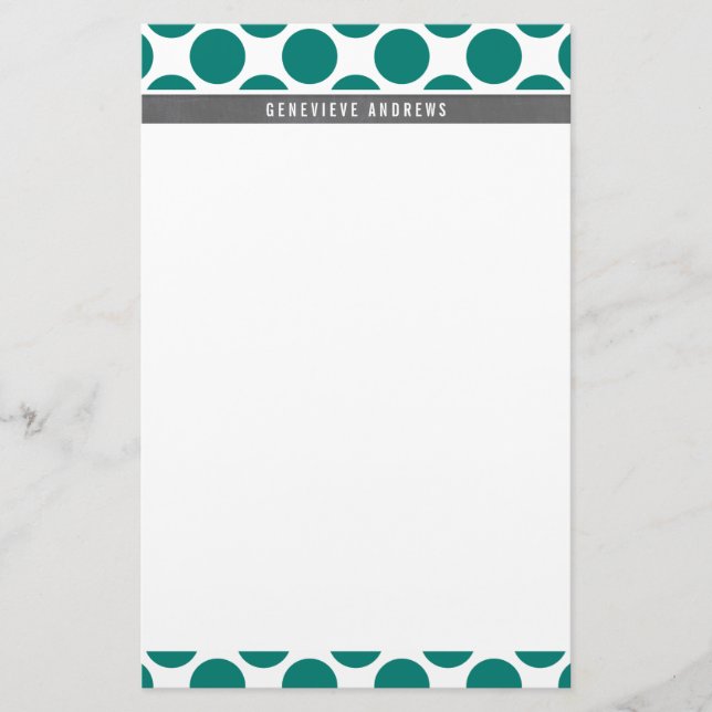 Papelaria PERSONAL PERSONALIZADO, verde-esmeralda bolinhas g (Frente)