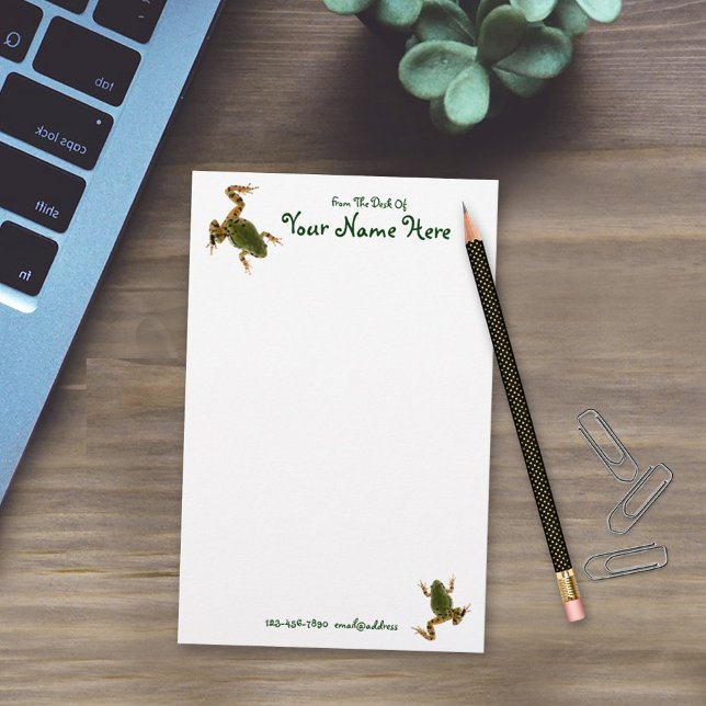 Papelaria Personalização da Fotografia do Sapo Verde de Clim (Criador carregado)