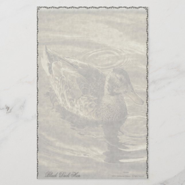 Papelaria Personalizada Black Duck Hen (Frente)