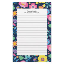 Papelaria Personalizada Colorida com Flores e Linh