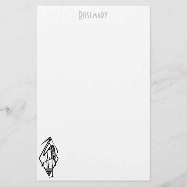 Papelaria personalizada com galo Art Deco (Frente)