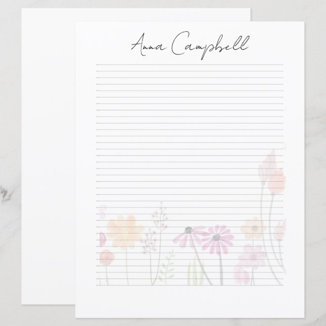 Papelaria Personalizada com Monograma em Letra Ele (Frente/Verso)