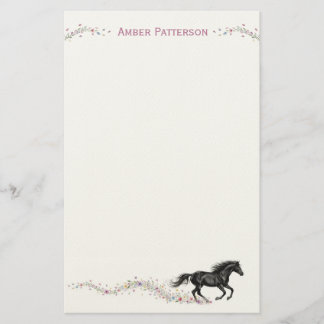 Papelaria Personalizada de Cavalo Cavalo Preto Flo