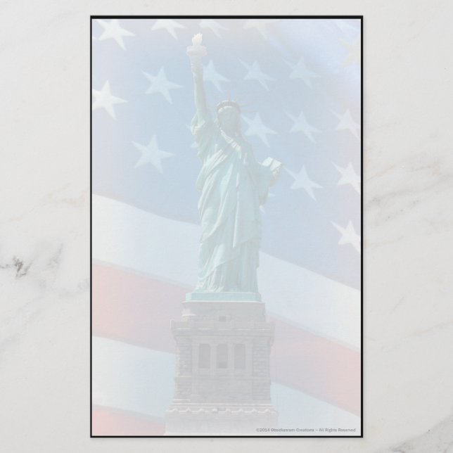 Papelaria Personalizada Estátua da Liberdade (Frente)