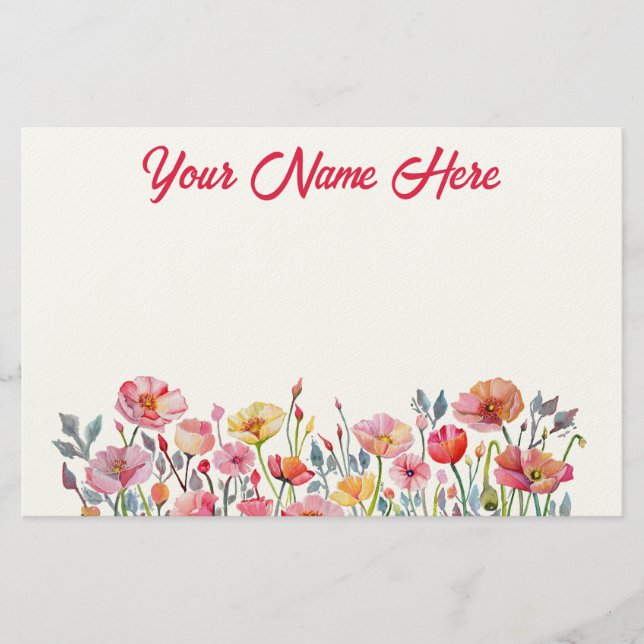 Papelaria Personalizada Papoulas em Desfile (Frente)
