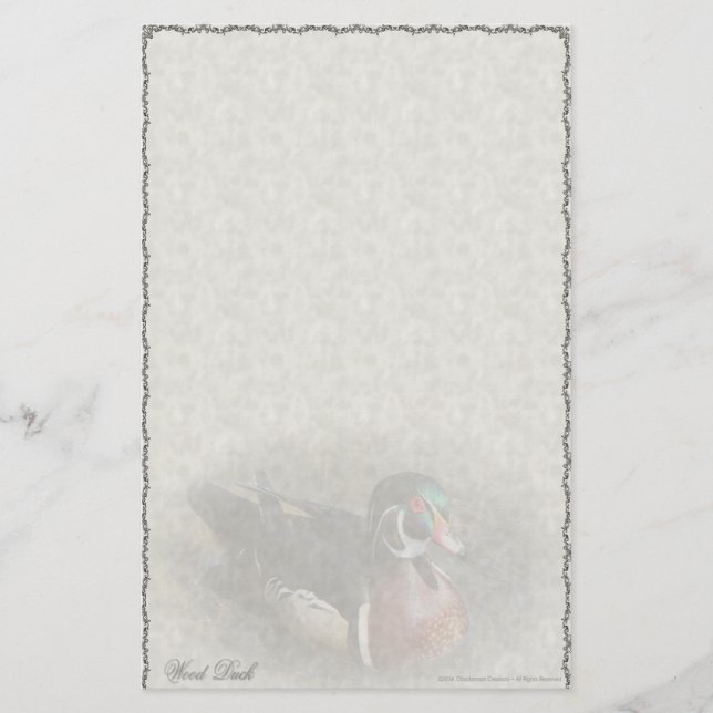 Papelaria Personalizada Pato de Madeira (Frente)