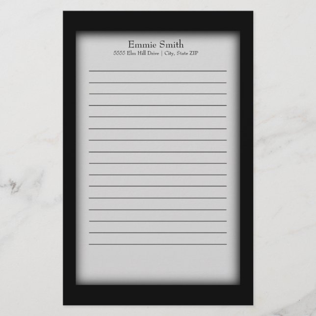 Papelaria Personalizada Preto e Branco (Frente)
