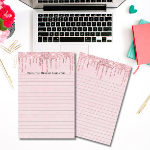 Papelaria Personalizada Rosa com Glitter Tendência