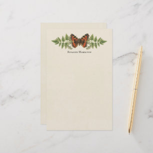 Papelaria Personalizada Vintagem Botânica da Borboleta Perso