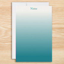 Personalizado Branco e Ombre Azul Turquesa