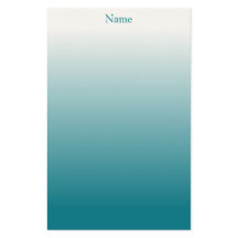 Personalizado Branco e Ombre Azul Turquesa