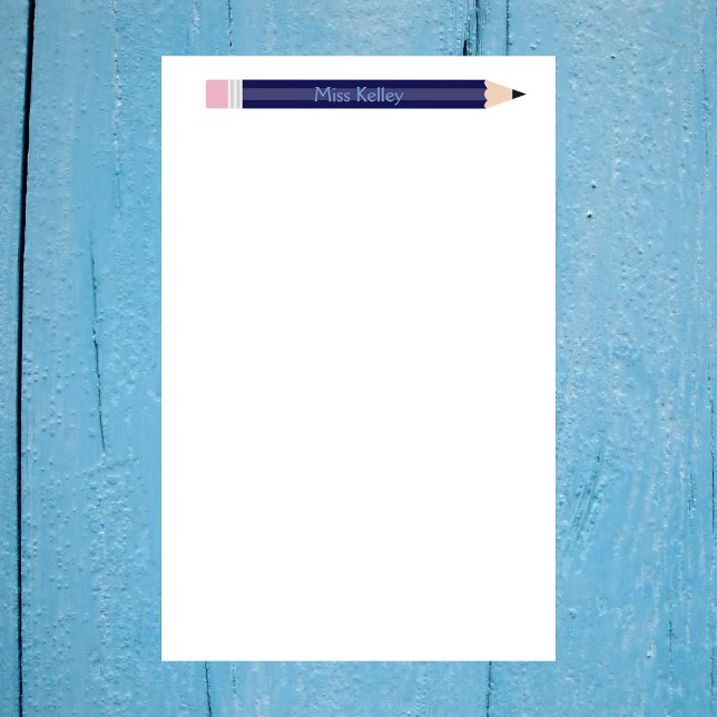 Papelaria Personalizado do Professor de Lápis Azul Personali (Criador carregado)