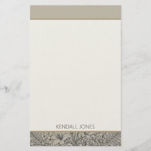 Papelaria Personalizado Flor Silvestre Vintage Elegante