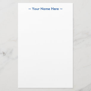 Papelaria personalizar nome de alteração texto branco azul