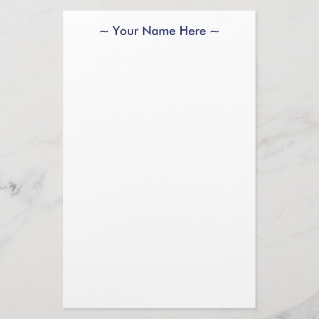 Papelaria personalizar nome de alteração texto marinho azul  (Frente)