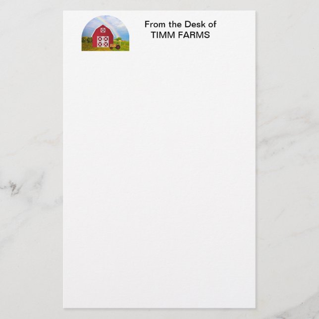 Papelaria Personalize seu nome Red Barn Blue Sky (Frente)