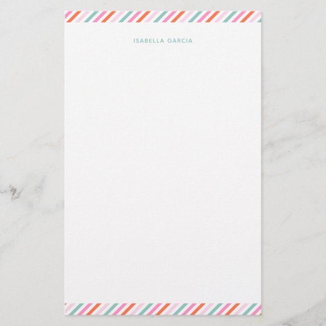 Papelaria Personalized Cute Colorful Stationery Paper (Frente)