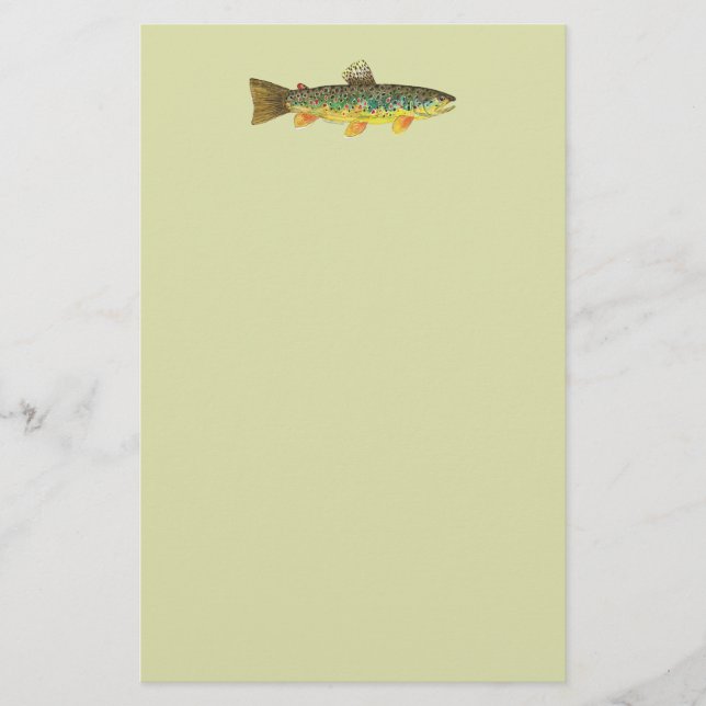 Papelaria Pesca de truta marrom (Frente)