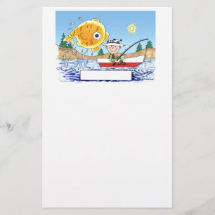 Papelaria Pesca, Pescador - Cartoon Personalizado