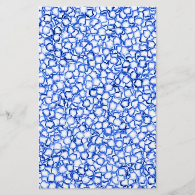 Papelaria Pétalas Azuis Geradas por Computador (Frente)