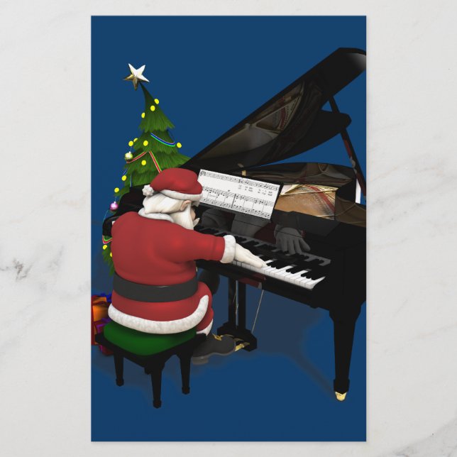 Papelaria Piano de Reprodução do Papai Noel (Frente)
