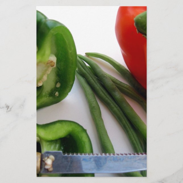 Papelaria Pimentos verdes e vermelhos com feijão (Frente)