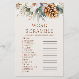 Papelaria Pine Tree Word Scramble Chá de panela Game