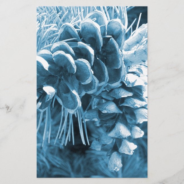 Papelaria Pinecone azul-do-natal primitivo (Frente)