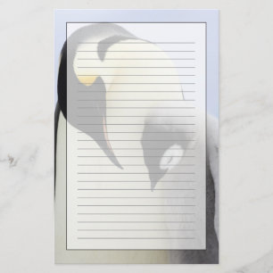 Papelaria Pinguim de imperador que olha o pintinho
