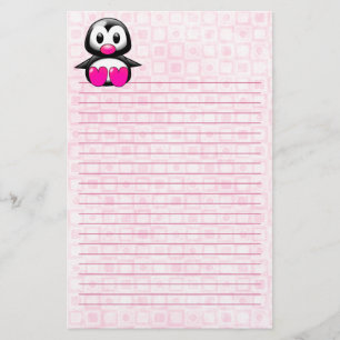 Papelaria Pinguim Rosa Bonito Vinculado