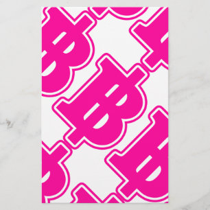 Papelaria PINK BAHT SGN ฿ Moeda Moeda Tailandesa ฿