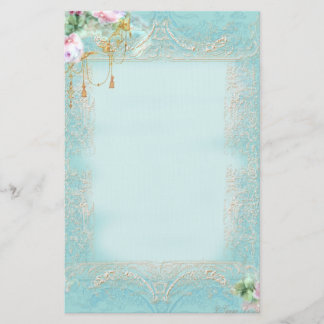 Papelaria Pink Roses and Lace Stationery
