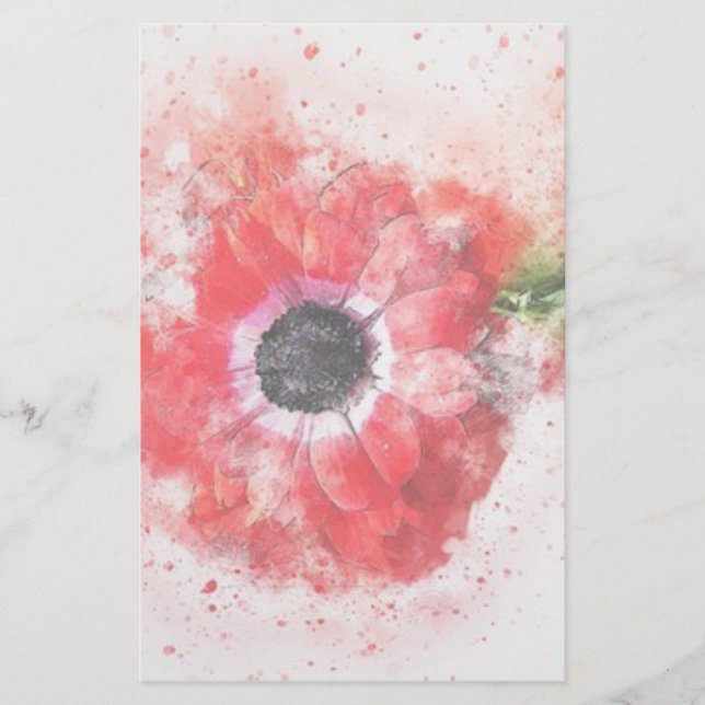 Papelaria Pink Watercolor Flower (Frente)