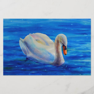 Papelaria Pintura a aquarela branca, aves aquáticas, aves