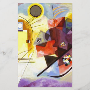 Papelaria Pintura Abstrata Amarela Vermelha Azul Kandinsky