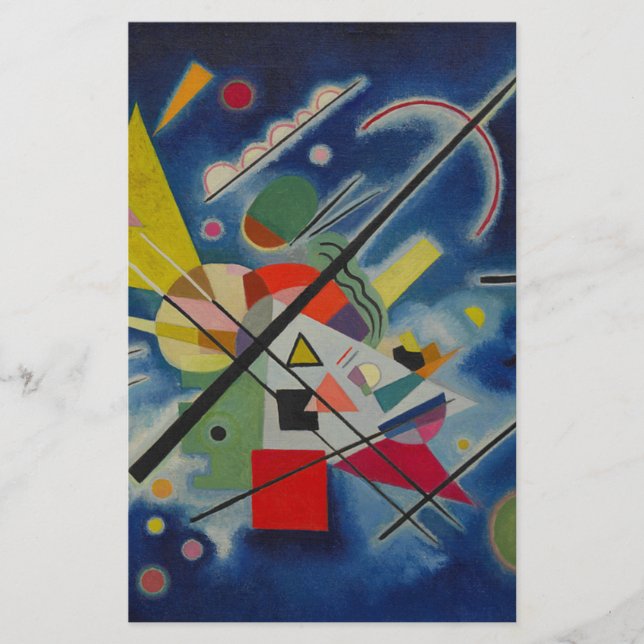 Papelaria Pintura Azul por Kandinsky (Frente)