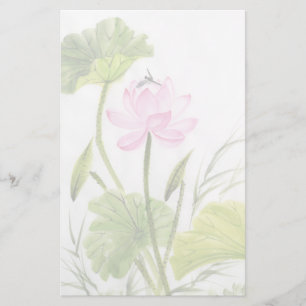 Papelaria Pintura da aguarela da flor de Lotus 2