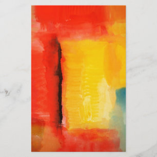 Papelaria Pintura de Abstrato Amarelo Vermelho Moderno