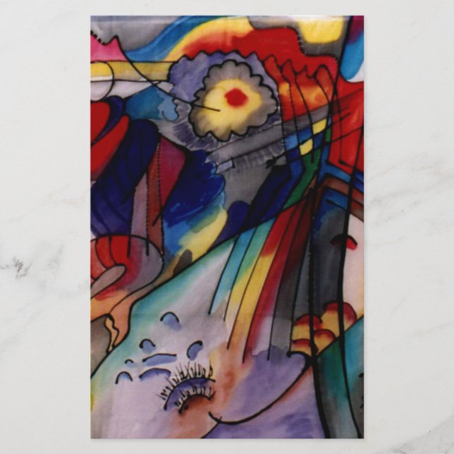 Papelaria Pintura de Abstrato Kandinsky 1913 (Frente)