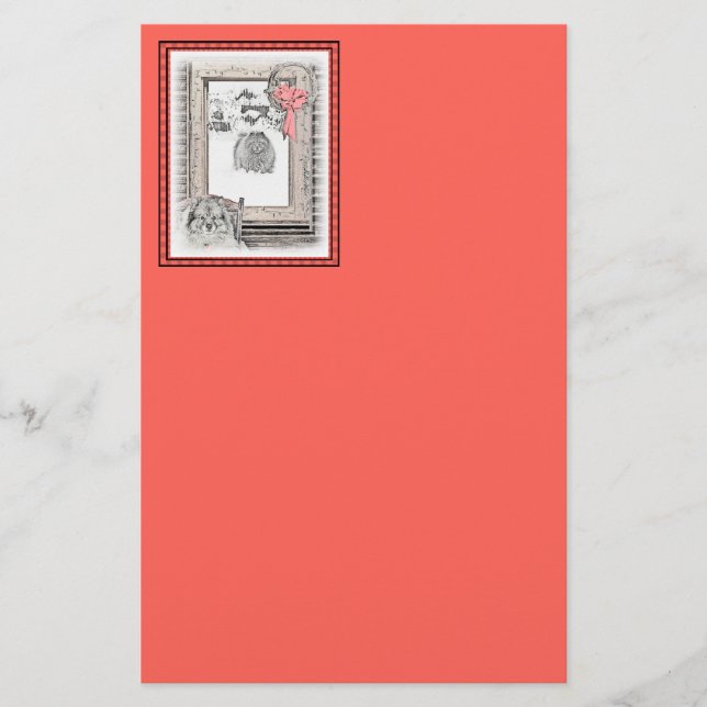 Papelaria Pintura de Cachorro na Janela de Inverno de Kehond (Frente)