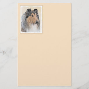 Papelaria Pintura de Collie (Rough) - Arte Cão Original Bon