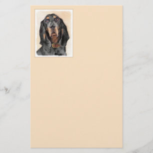 Papelaria Pintura de Contorno Preto e Tan - Arte Original pa